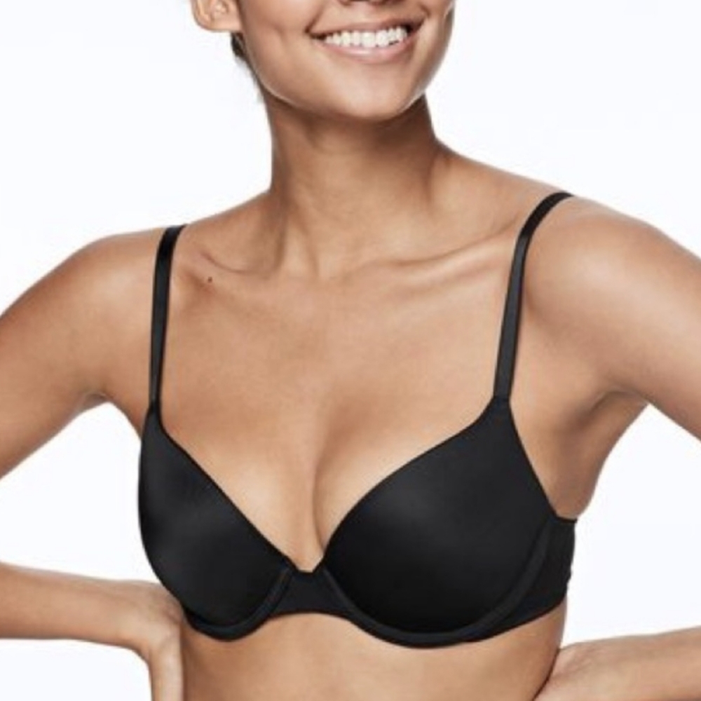 Pink Victoria's Secret black wear everywhere lightly lined bra 34D